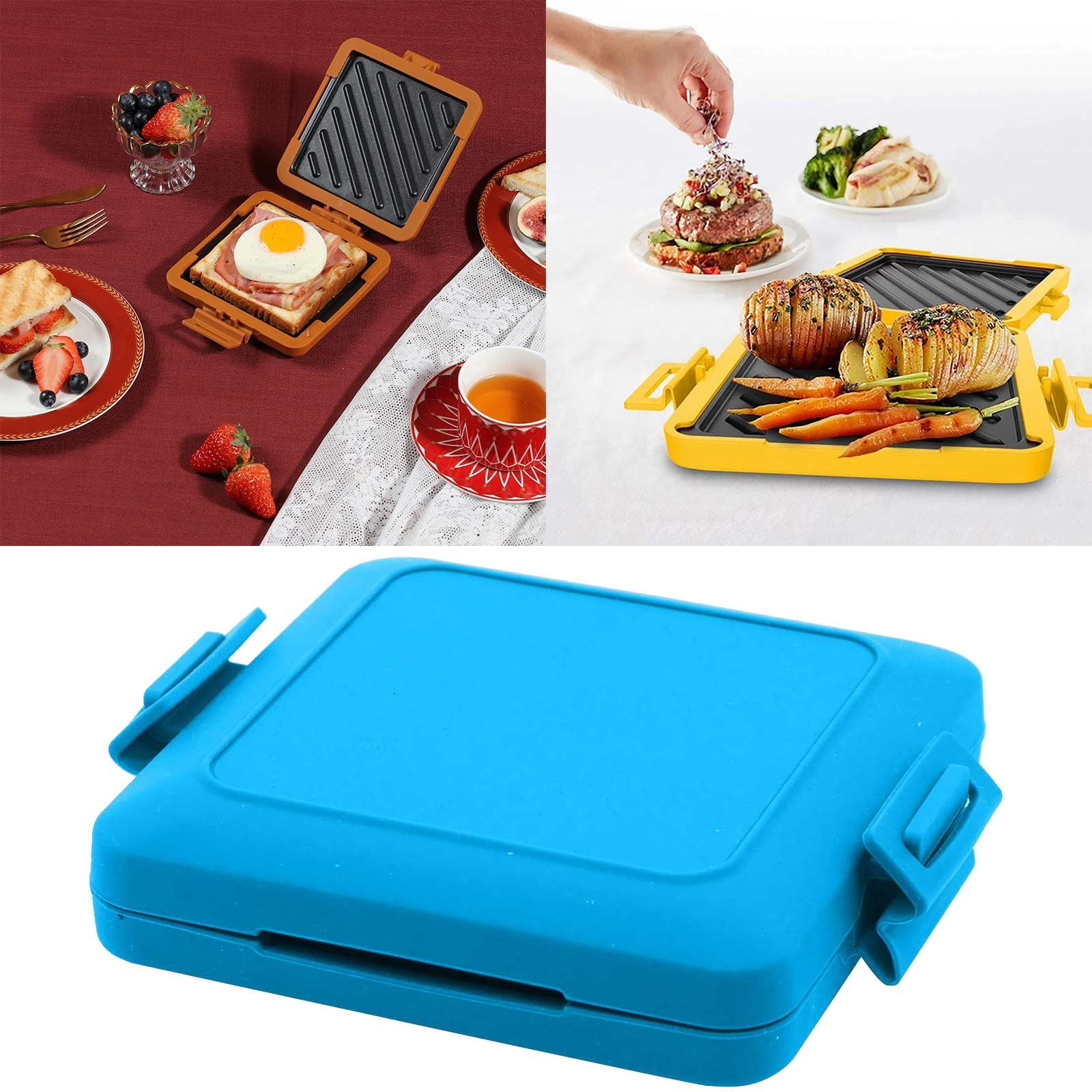 Bread Toaster Sandwich Maker Machine Waffle Maker Microwave Oven Blue A