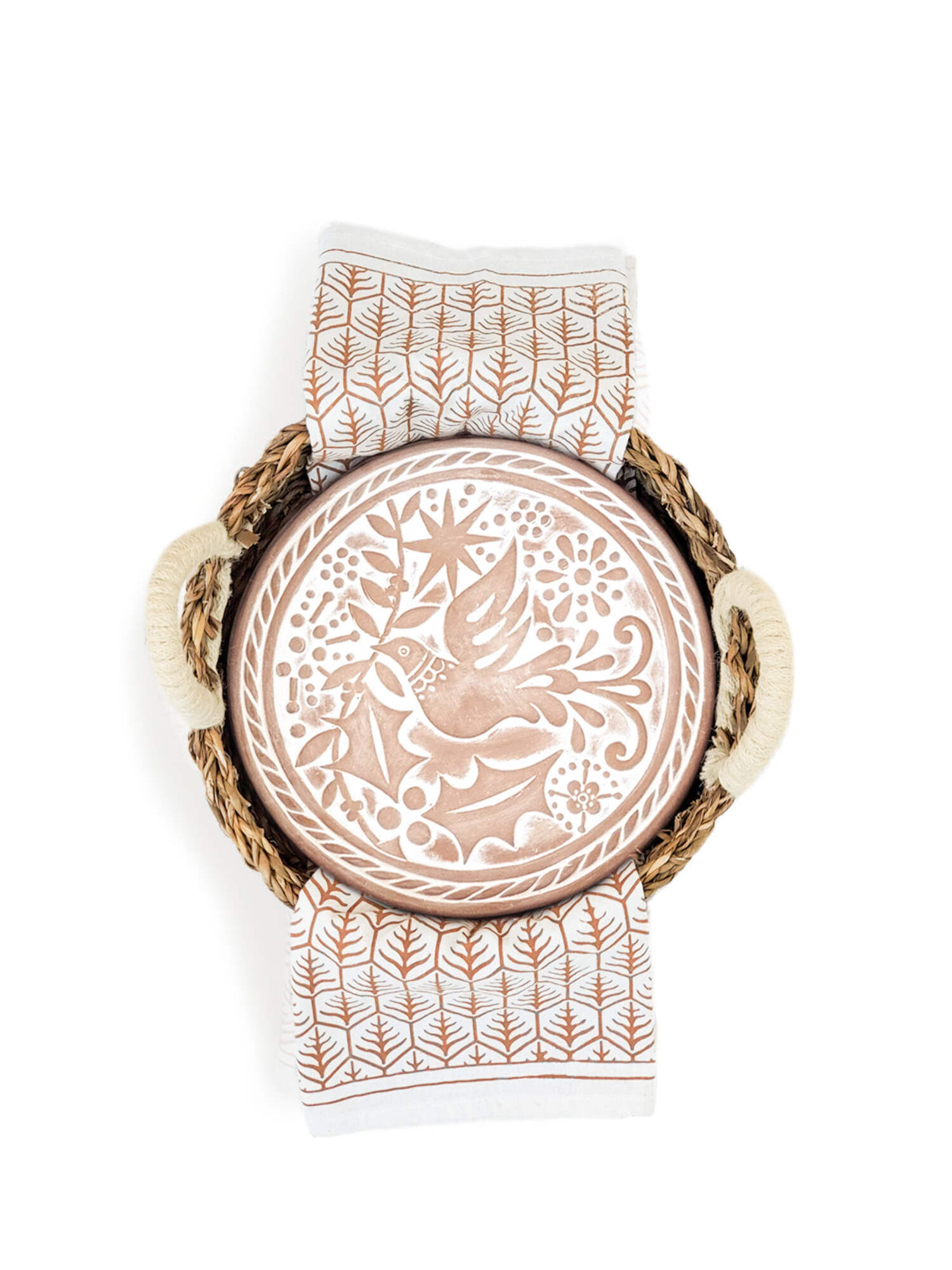 Bread Warmer Basket Gift Set with Tea Towel - Bird Round - Walmart.com