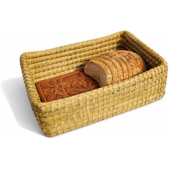 Bread Warmer Basket with Terracotta Stone  Handwoven Warming Basket Keeps Bread, Sourdough, Tortillas & Rolls Warm, Natural Table Serving Basket  Gift for Bakers$$Home Decor, Kitchen, & Other