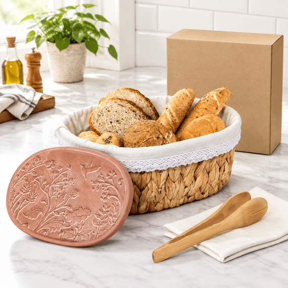 Bread Warmer Basket With Stone - Large Baskets For Serving/house ...