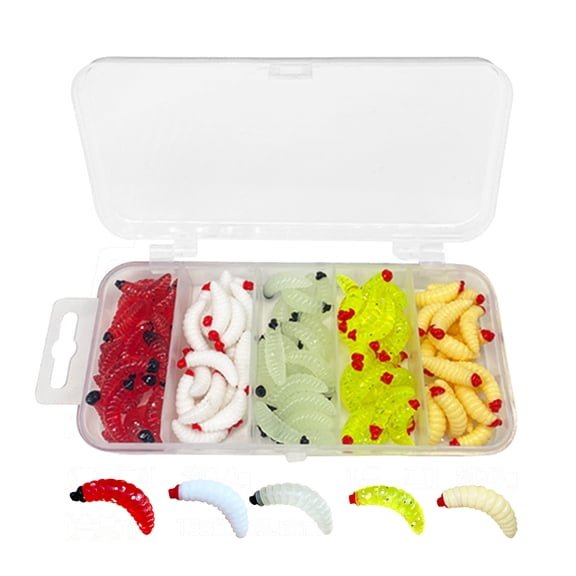 Bread Worms Soft Fishing Lure Artificial Maggots Soft Lure Fishing Baits Earthworms Baits for Freshwater Fishing