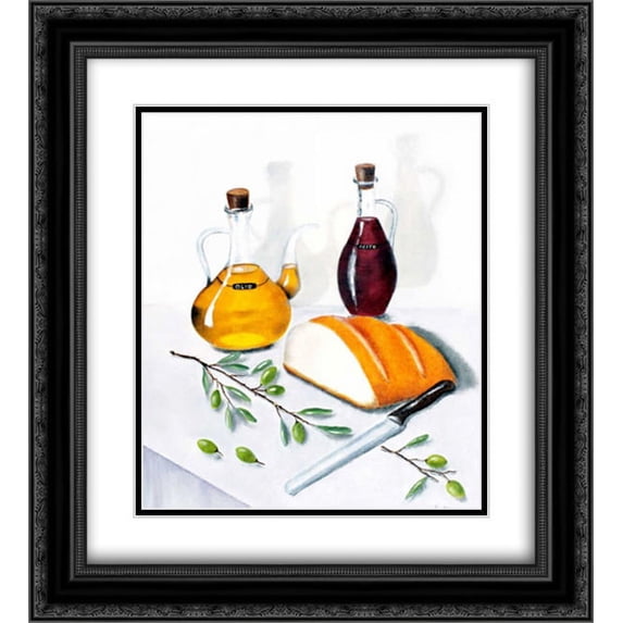Bread and oil 2x Matted 20x22 Black Ornate Framed Art Print by Zecchetti, Patrizia