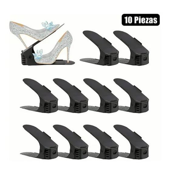 Breadeep 10 PCS 3 Gears Adjustable Shoe Rack Plastic Thickened Double Layer Shoe Holder DIY Innovative Shoes Bracke