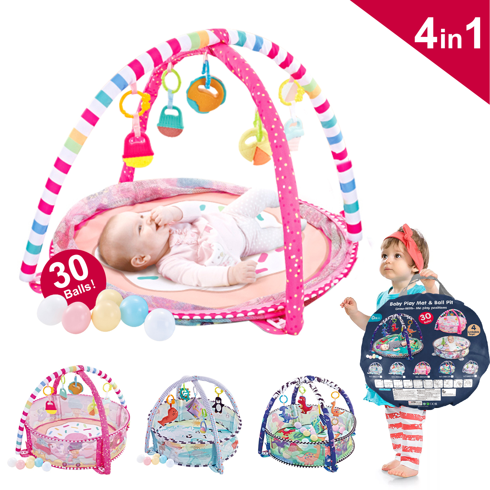 Yookidoo Baby Play Gym Lay to SitUp 3in1 Infant Activity Center for