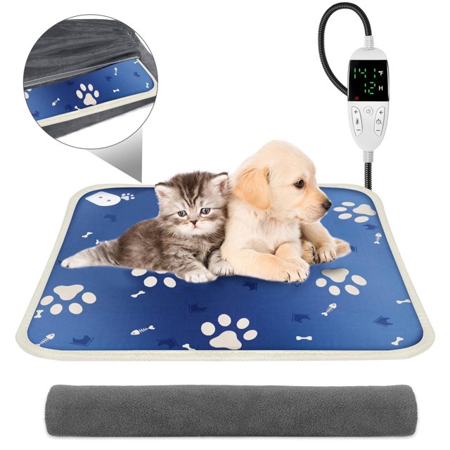 Breadeep Heated Cat Bed , Adjustable Pet Heating Pad, Heated Cat Dog