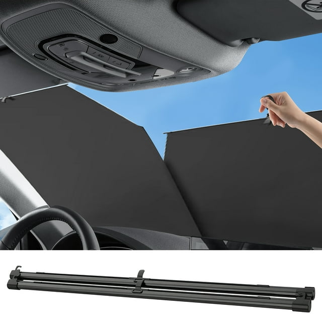 Breadeep Retractable Windshield Sun Shade for Car, Car Front Window