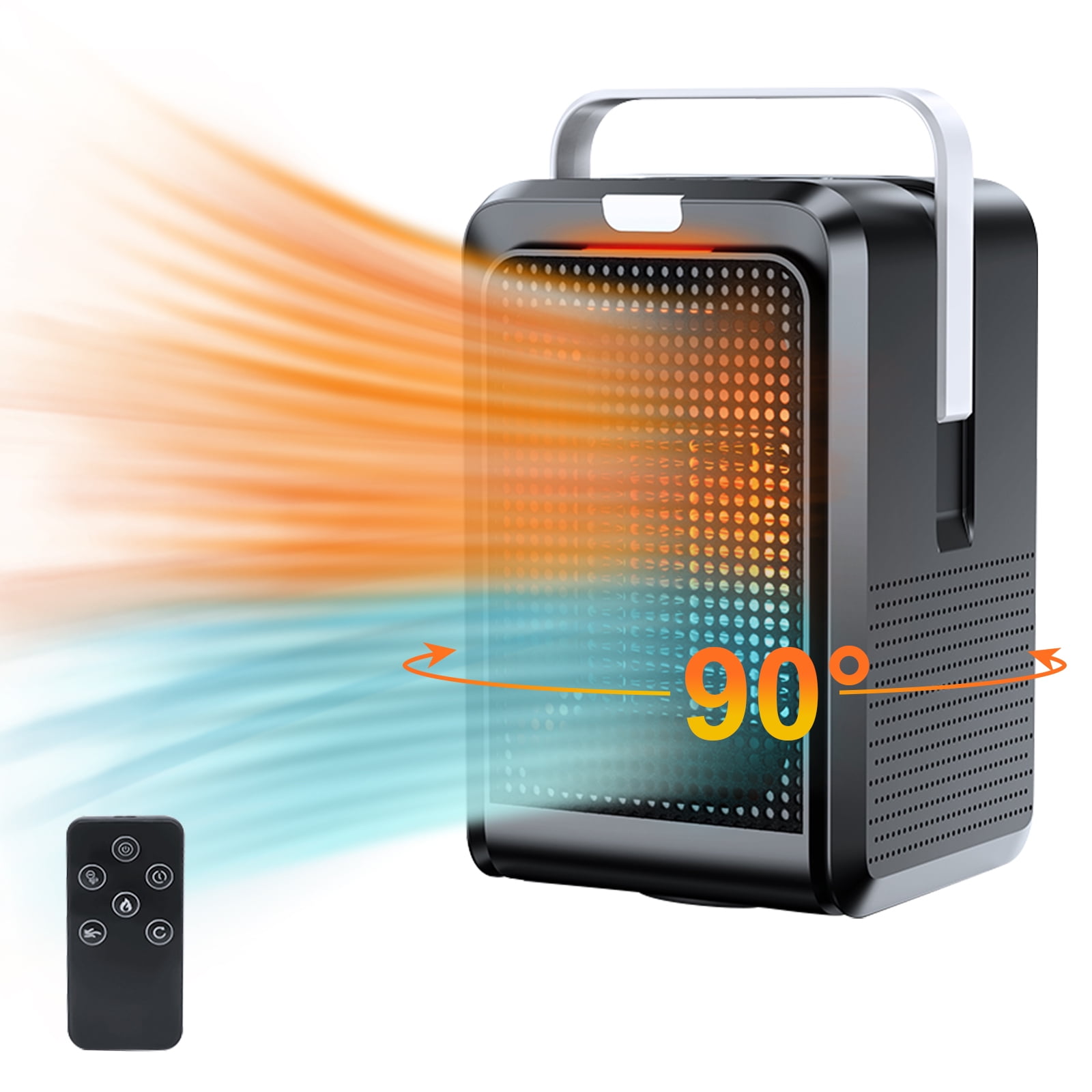 Lasko Cyclonic Ceramic Heater w/ Remote. Electronic Controls, Digital  Adjustable Thermostat and 7-Hour Timer. 2 Quiet Comfort Settings, 1500W,  900W, Auto-760000 - Walmart.com