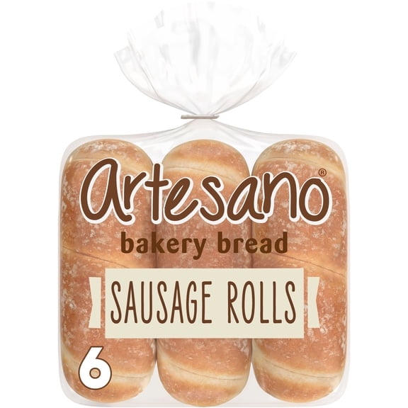 AK Artesano Plain Sausage Rolls, 6 count, Sub Hoagie Rolls, 15 oz Bag