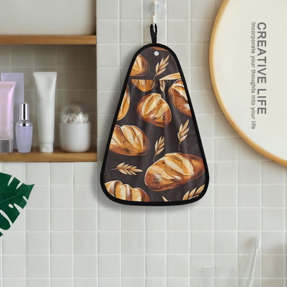 Breads Wheats Hanging Towel Kitchen Hand Towel Bathroom Absorbent Towel Machine Washable Quick Dry Dishcloths