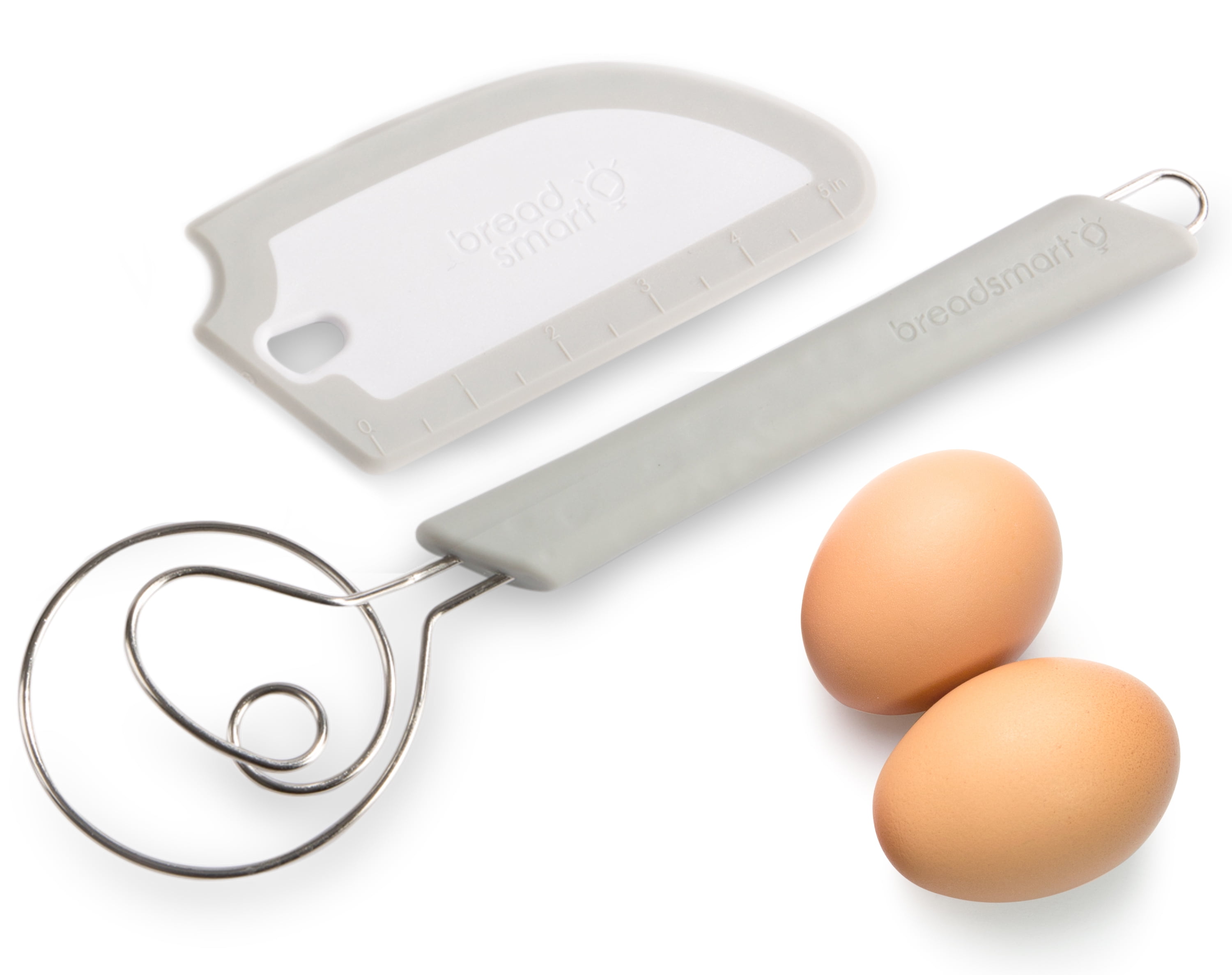 13-Inch Danish Dough Whisk Flat Whisk Dough Hook Dough Roller Sauce Egg Dutch Sourdough Bread Baking Stainless Steel Ring Wooden