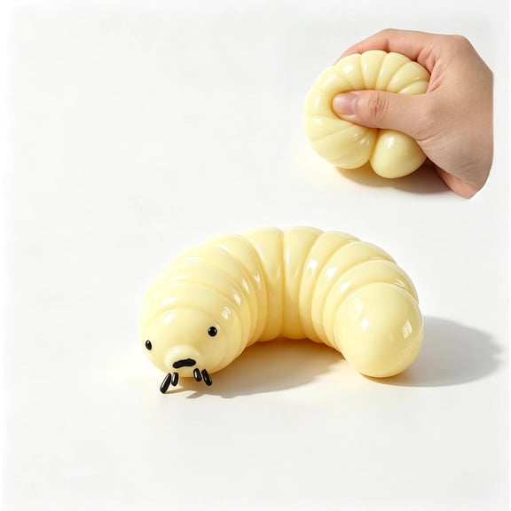 Breadworm Toy Slow Rising Soft Toy Stress & Anxiety Desk Sensory Toy Cute Worm for Adults, Stress Relief Toy