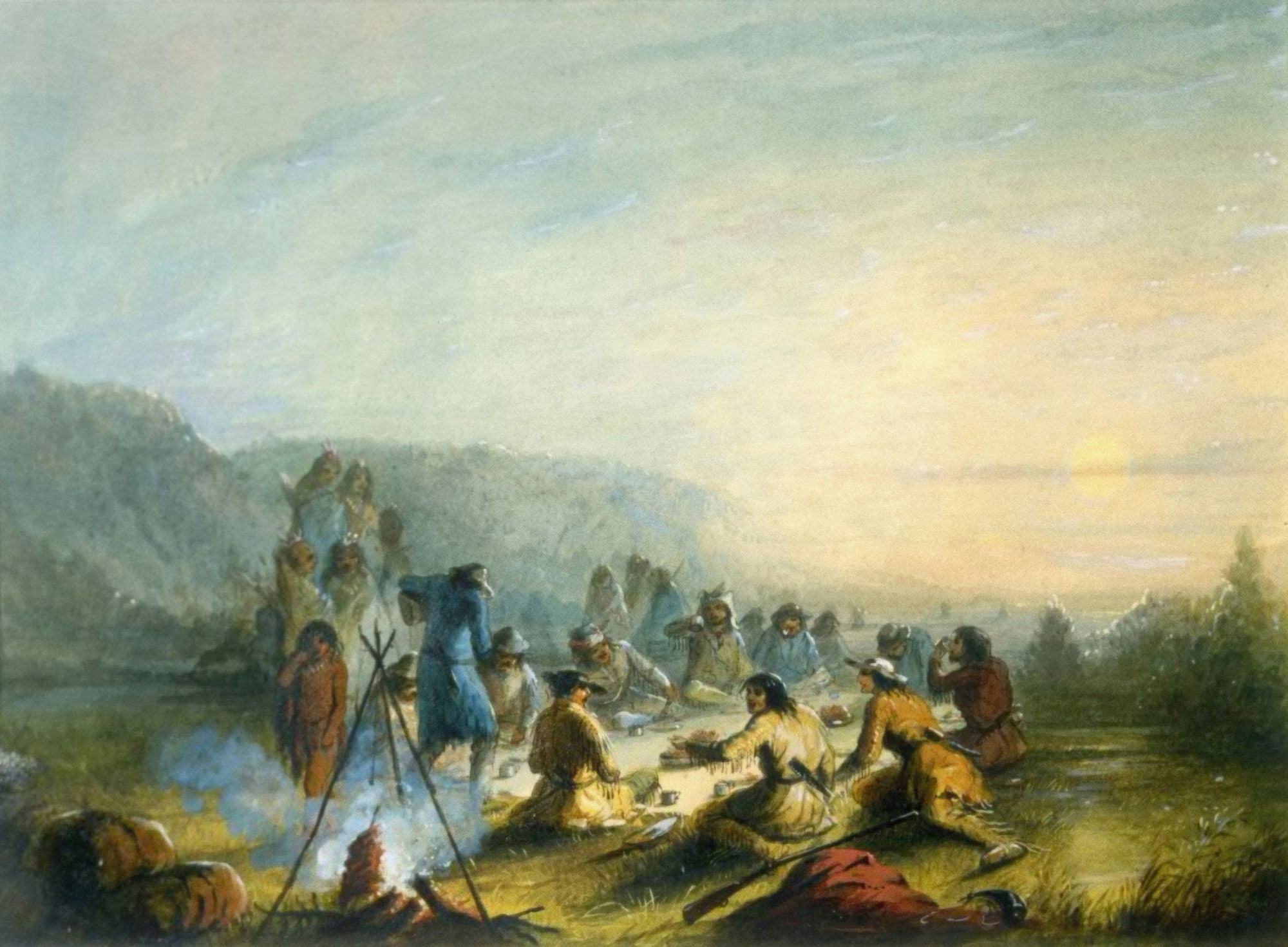 Breafast At Sunrise Canvas Art - (36 x 24)