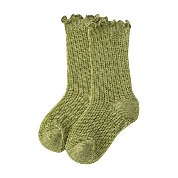 Breaise Baby Solid Color Cotton Mid Tube Socks Kids School Socks