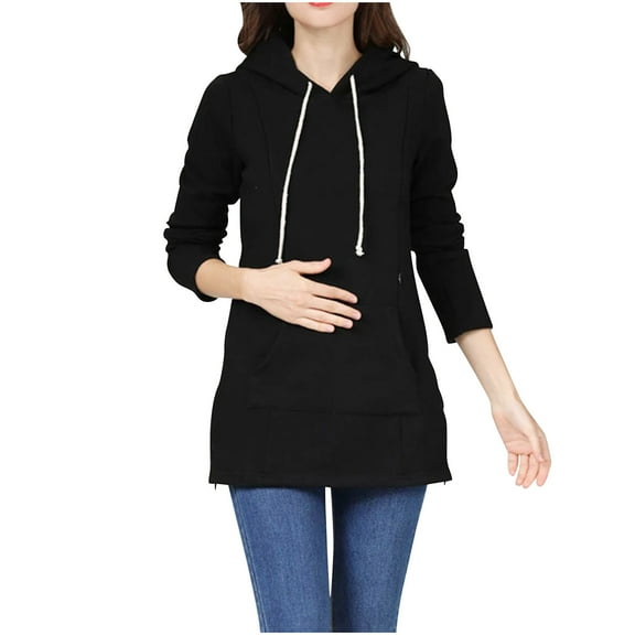 Breaise Womens Breastfeeding Sweatshirt Slim Nursing Hoodie Sweatshirt Long Sleeves Breastfeeding Maternity Tops Casual Clothes