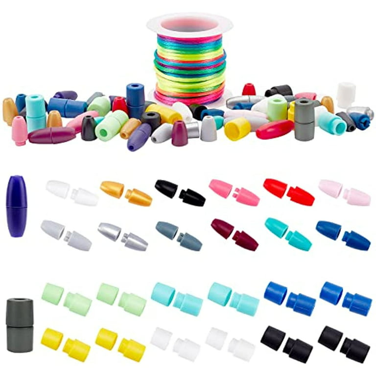 Break Away Safety Clasp Buckle 40 Set 20 Styles Plastic Bead Barrel  Connectors with 10 Yards 2mm Colorful Nylon String Cords for Necklace  Bracelet