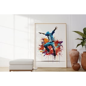 Break Dance Wall Art, Hip Hop Artwork, Unframed Paper Poster 8x10in