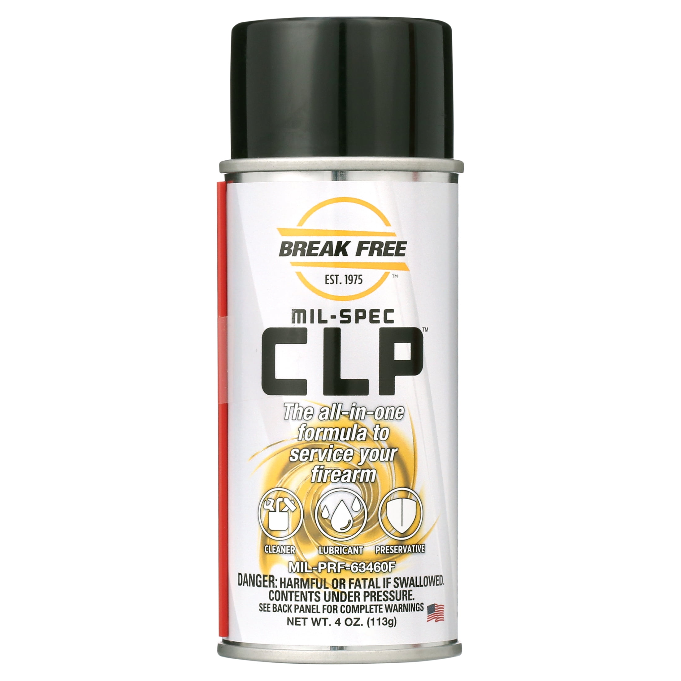Break Free CLP2100 Cleaning Lubricant Aerosol Spray, No Residue, 4 oz, Tool Box Size, 100 Count