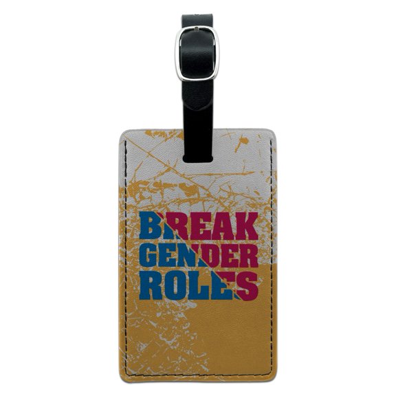 Break Gender Roles Rectangle Leather Luggage Card Suitcase Carry-On ID Tag