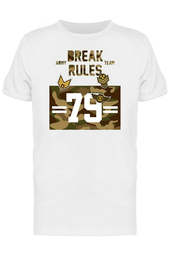 Break Rules Army Team Slogan Tee Men's -Image by Shutterstock