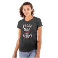 thumbnail image 1 of Break Rules Not Hearts Valentines Day Womens Slim Fit Graphic Tee Brisco Brands L, 1 of 4