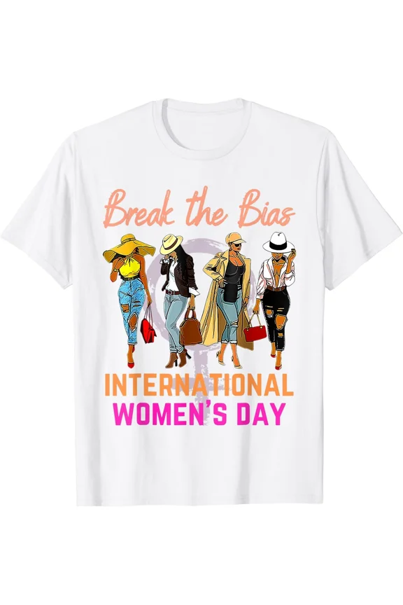 Break The Bias International Womens Day Empowerment Support Gift Unisex T-Shirt ,up to size 5XL
