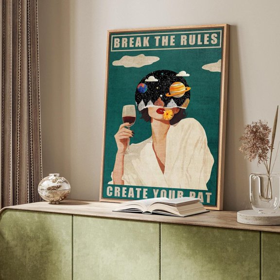 Break The Rules Surreal Quote Poster, Unframed Size 12x18