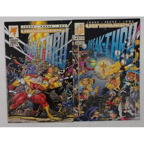 Break-Thru #1-2 VF/NM complete series George Perez - Ultraverse ; Malibu