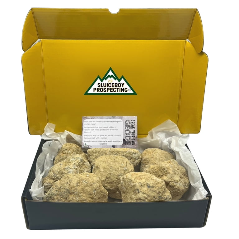 Break Your Own Geodes Kit - 40+ Natural Crystal-Filled Geodes (1-4 Inch) By DINOSAURS ROCK