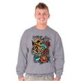 thumbnail image 1 of Break the Rules Japanese Mask Tattoo Unisex Plus Fleece Graphic Sweatshirt Brisco Brands 3X, 1 of 5