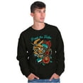 thumbnail image 1 of Break the Rules Japanese Mask Tattoo Unisex Plus Fleece Graphic Sweatshirt Brisco Brands 2X, 1 of 5