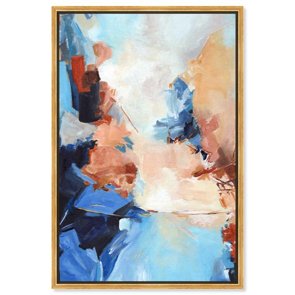 Break the Silence Canvas Colorful Abstracts by Art Remedy, Gold Frame, 36" x 54"