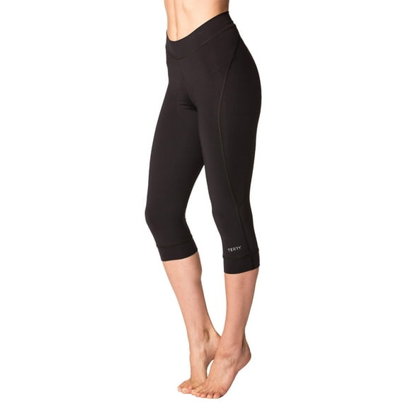 Terry Cycling Clothes for Women Padded Breakaway Bike Knicker 18" Cropped Cycling Capri Pants For Women With Padding