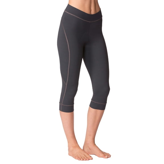 Terry Cycling Clothes for Women Padded Breakaway Bike Knicker 18" Cropped Cycling Capri Pants For Women With Padding
