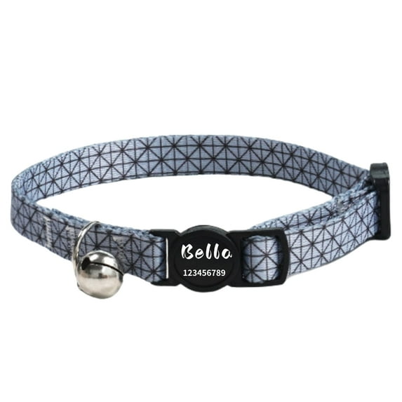 Breakaway Cat Collar with Bell & Cute Pet Engraved Collars, Personalized Engraving Kitten Collars with Safety Buckle for Cats, Puppies and Small Pet, Adjustable 8-12 Inch, A