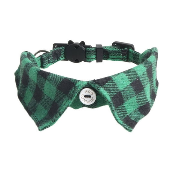 Breakaway Cat Collar With Plaid Bow Tie And Bell, Adjustable Safety Design With Buckle For Secure Fit, British Gentleman Style Plaid Pattern Bowtie Cat Collar For Daily Wear