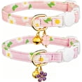 thumbnail image 1 of Breakaway Cat Collar with Quick Release Safety Buckle, Breathable Soft Cotton Adjustable Kitten Collar with Bell, Comfortable Pet Neck Collar for Small Cats，G, 1 of 5