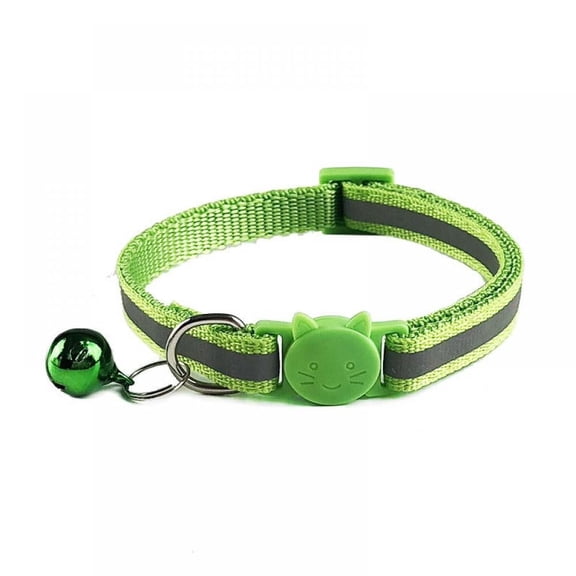 Breakaway Cat Collar with Reflective Nylon Strip and Bell, Safe and Durable, Reflective Cat Collars with Bells, Safety Buckle Kitten Collar, Adjustable, Ideal for Girl Male Cats, Pet Supplies