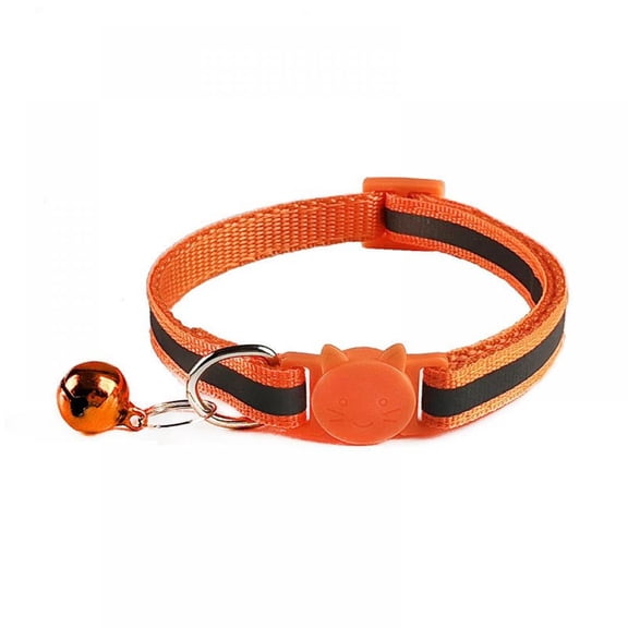 Breakaway Cat Collar with Reflective Nylon Strip and Bell, Safe and Durable, Reflective Cat Collars with Bells, Safety Buckle Kitten Collar, Adjustable, Ideal for Girl Male Cats, Pet Supplies