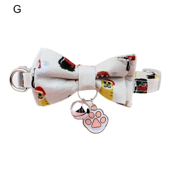Breakaway Cat Collar with Bow Tie and Bell, Cute Floral Patterns, Kitty Adjustable Safety Collars for Cats or Small Dogs