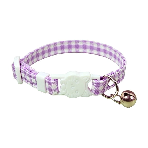 Breakaway Cat Collars With Bell, Durable & Safe Cute Kitten Collars Safety Adjustable Plaid Kitty Collar For Decorative Female Puppy Collar With Pet Supplies New