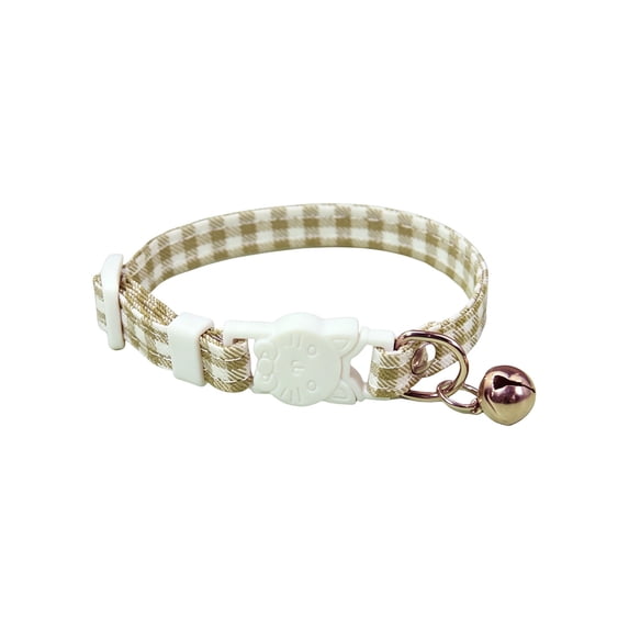 Breakaway Cat Collars With Bell, Durable & Safe Cute Kitten Collars Safety Adjustable Plaid Kitty Collar For Decorative Female Puppy Collar With Pet Supplies New