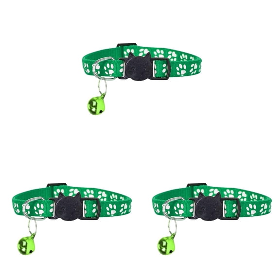 Breakaway Cat Collars with Bells, Adjustable Reflective Safety Kitten Collars with Star Moon Paw Print Designs, Secure Buckle Pet Collars for Indoor Outdoor Cats and Small Dogs