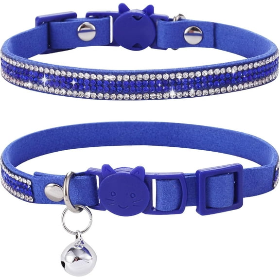 Breakaway Cat Collars, Kitten Collar with Bell,Adjustable Rhinestone Cat Collar for Girl & Boy Cats
