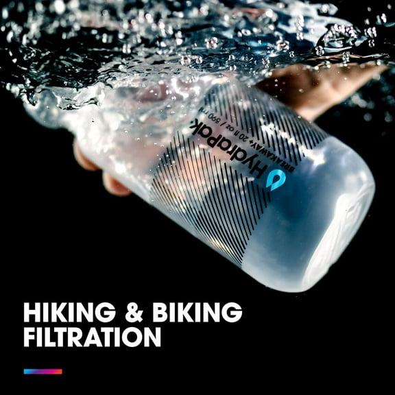 Breakaway+ Filter Water Bottle - Hike & Bike Squeeze Water Bottle, Clear