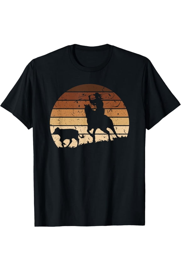 Breakaway Roping African American Cowgirl Rodeo Calf Roping T-ShirtMen and women, Black T-shirt, size: Extra large