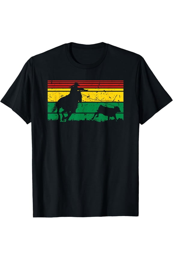 Breakaway Roping African American Cowgirl Rodeo Calf Roping T-ShirtMen and women, Black T-shirt, size: Extra large