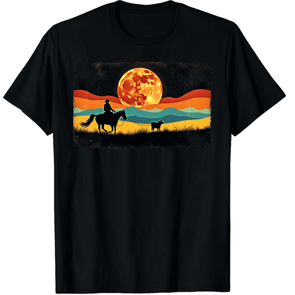 Breakaway Roping Cowboy Retro Rodeo Graphic Calf Roping Graphic Black T-Shirt for Men and Women