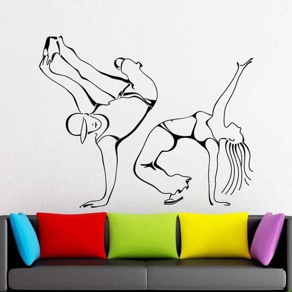 Breakdance Motion decal Dance floor Hip-hop Dance Wall Sticker Vinyl Decal 42x34cm