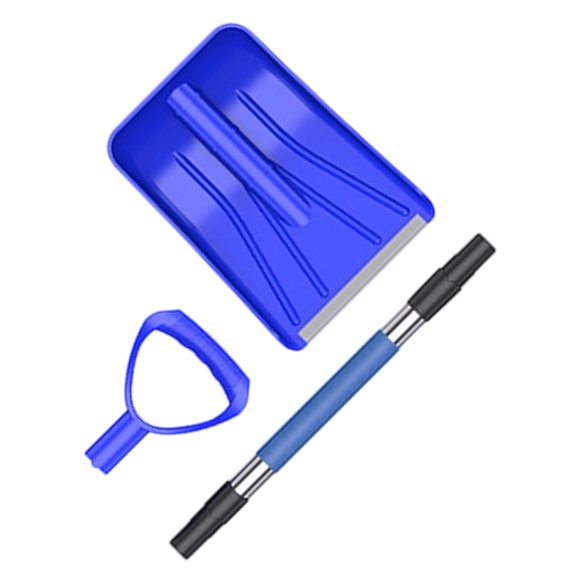 Breakdown-Ready Snow Shovel with Removable Handle, D-Shaped Grip and Plastic Blade for Routine Winter Snow Clearing