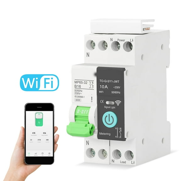 Breaker For Tuya Wifi Intelligent Circuit Breaker Wireless Remotes Control Mobilephone APP Remotes Viewing Intelligent Home Equipment Timing Countdown Loop Timing Modes